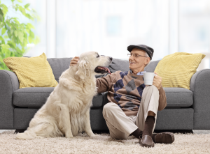 retiree with dog